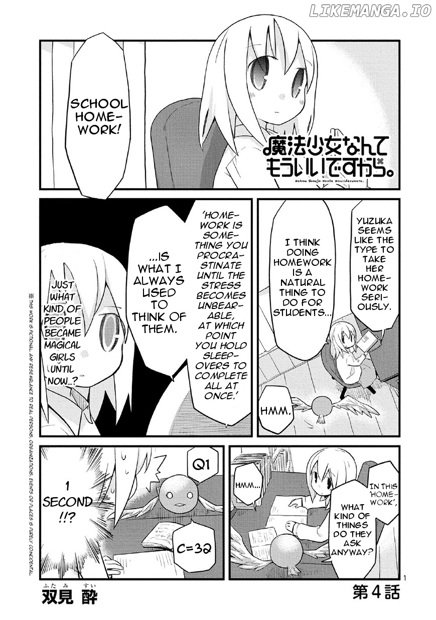 Mahou Shoujo Nante Mou Ii Desu Kara. chapter 4 - page 1