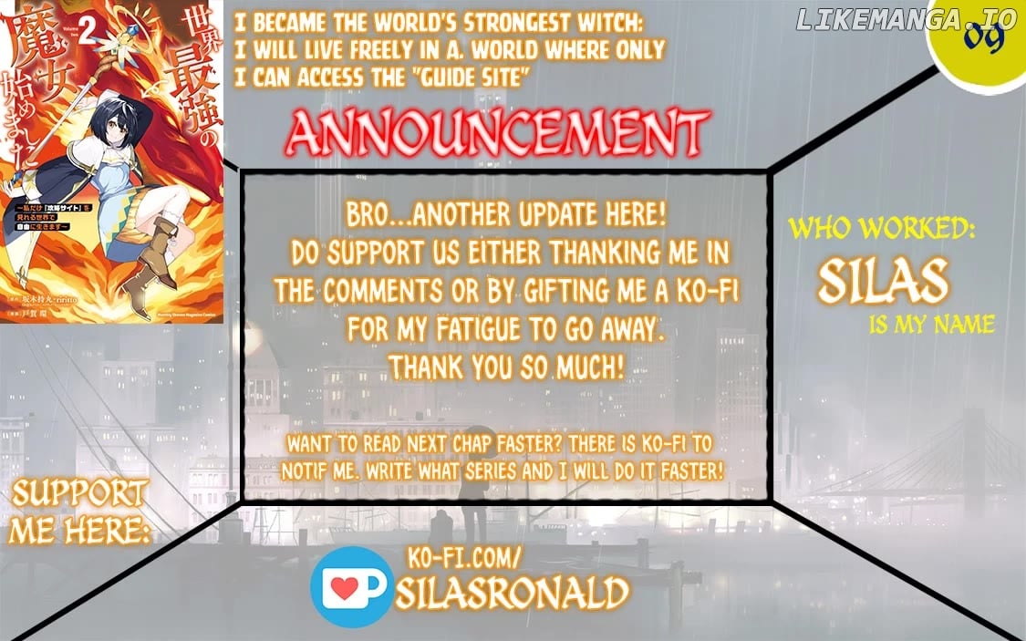 I Became The World's Strongest Witch, ~I Will Live Freely In A World Where Only I Can Access The "guide Site"~ Chapter 9 - page 1