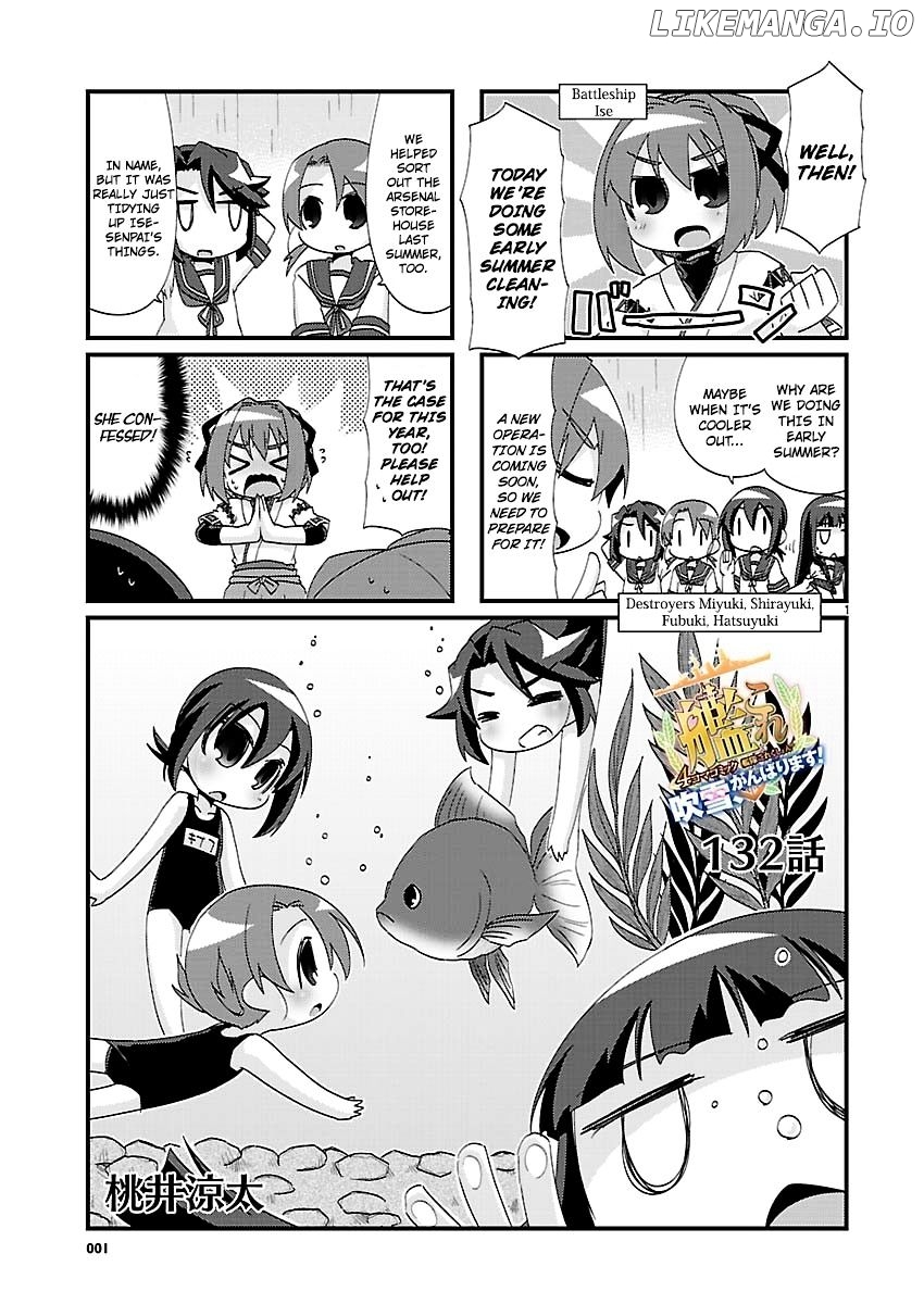 Kantai Collection - Kankore - 4-koma Comic - Fubuki, Ganbarimasu! chapter 132 - page 1