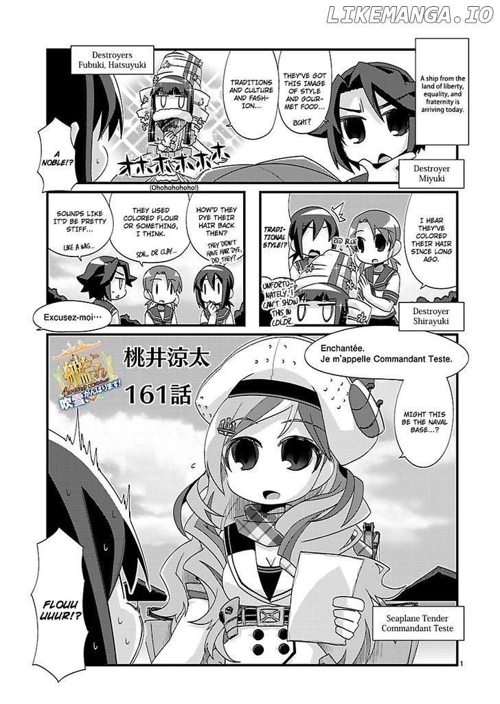 Kantai Collection - Kankore - 4-koma Comic - Fubuki, Ganbarimasu! chapter 161 - page 1
