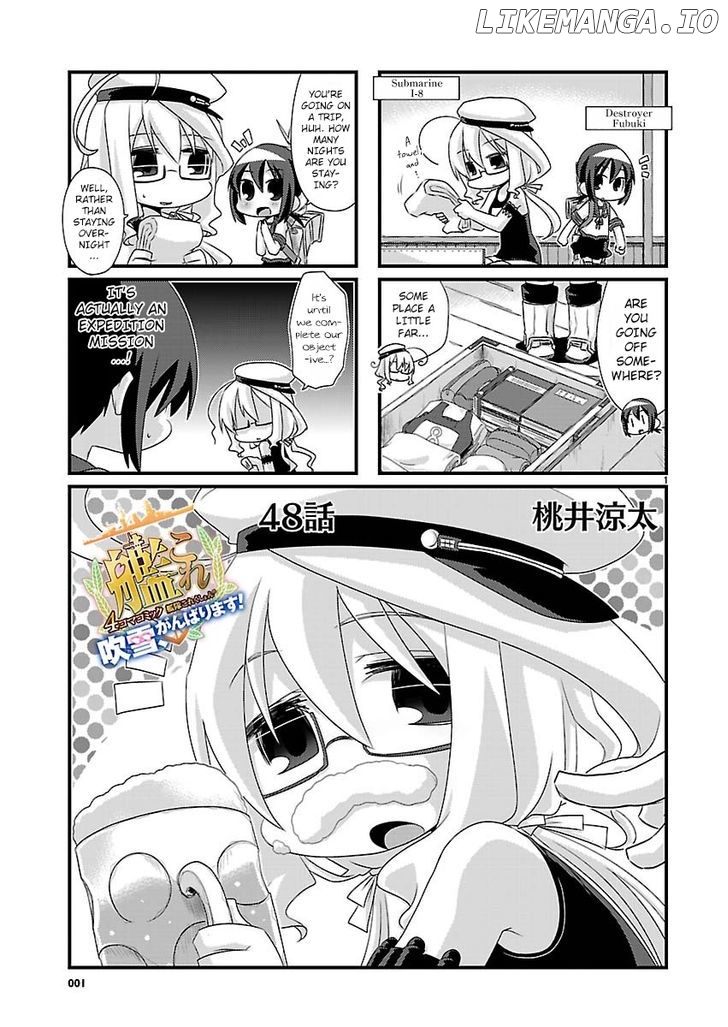 Kantai Collection - Kankore - 4-koma Comic - Fubuki, Ganbarimasu! chapter 48 - page 1