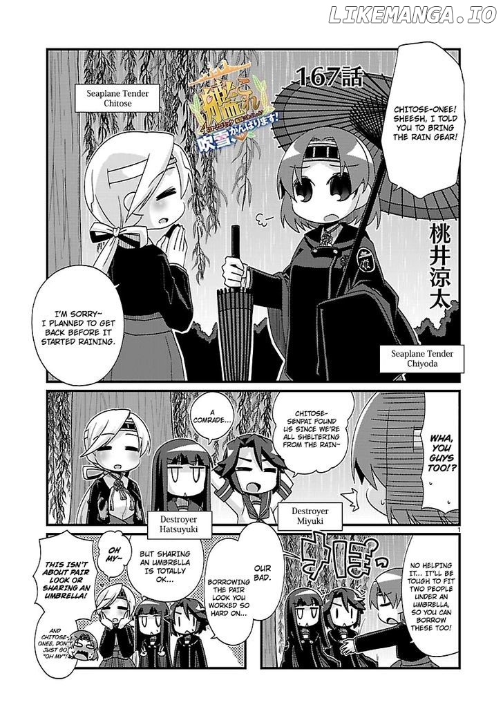 Kantai Collection - Kankore - 4-koma Comic - Fubuki, Ganbarimasu! chapter 167 - page 1