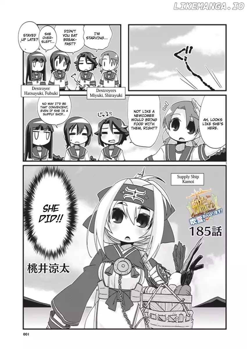 Kantai Collection - Kankore - 4-koma Comic - Fubuki, Ganbarimasu! chapter 185 - page 1