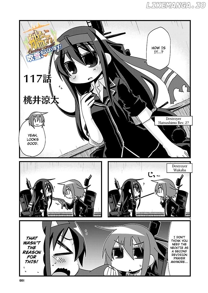 Kantai Collection - Kankore - 4-koma Comic - Fubuki, Ganbarimasu! chapter 117 - page 1