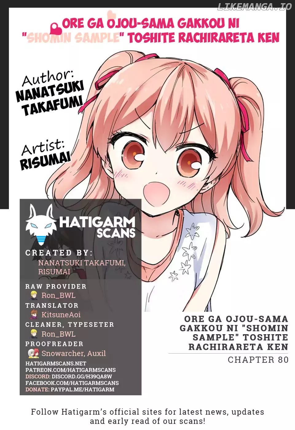 Ore ga Ojou-Sama Gakkou ni "Shomin Sample" Toshite Rachirareta Ken chapter 80 - page 1