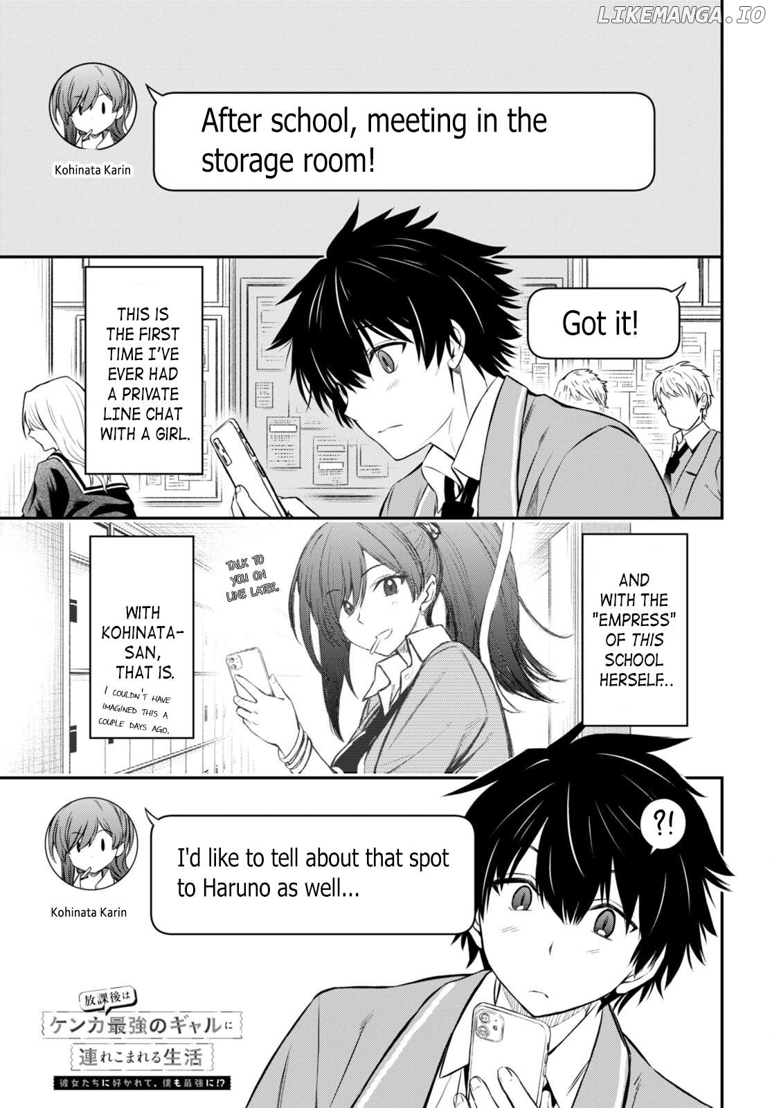 Houkago wa Kenka Saikyou no Gyaru ni Tsurekomareru Seikatsu Kanojo-tachi ni Sukarete, Boku mo Saikyou ni!? Chapter 3 - page 1