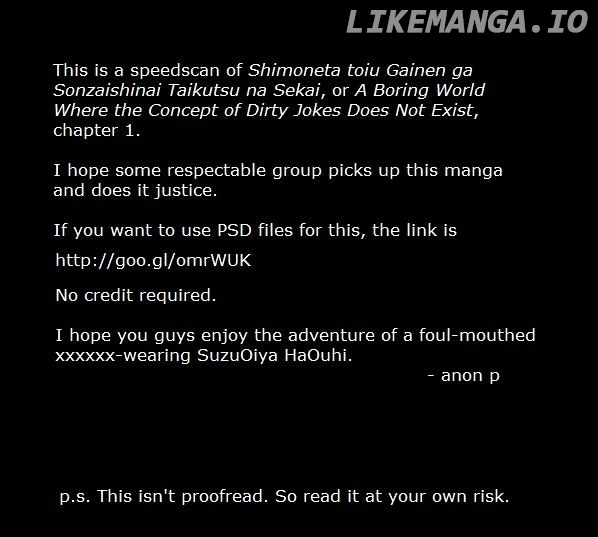 Shimoneta to Iu Gainen ga Sonzai Shinai Taikutsu na Sekai - Manmaruban chapter 1 - page 1