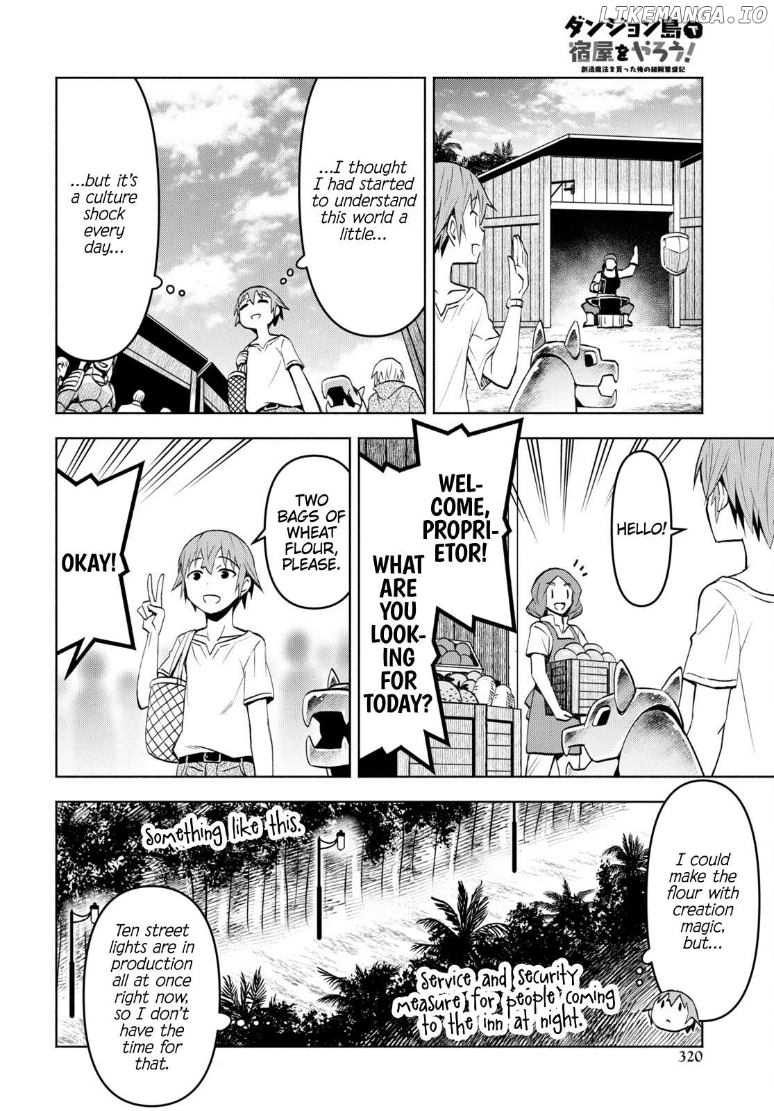 Dungeon Tou de Yadoya wo Yarou! Souzou Mahou wo Moratta Ore no Hosoude Hanjouki Chapter 37 - page 22