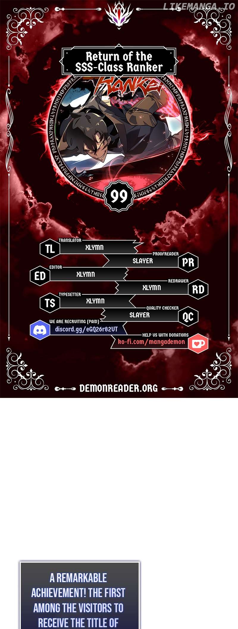 Return of the SSS-Class Ranker Chapter 99 - page 1
