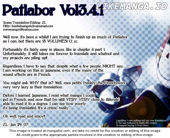 Kidou Keisatsu Patlabor chapter 4.1 - page 1