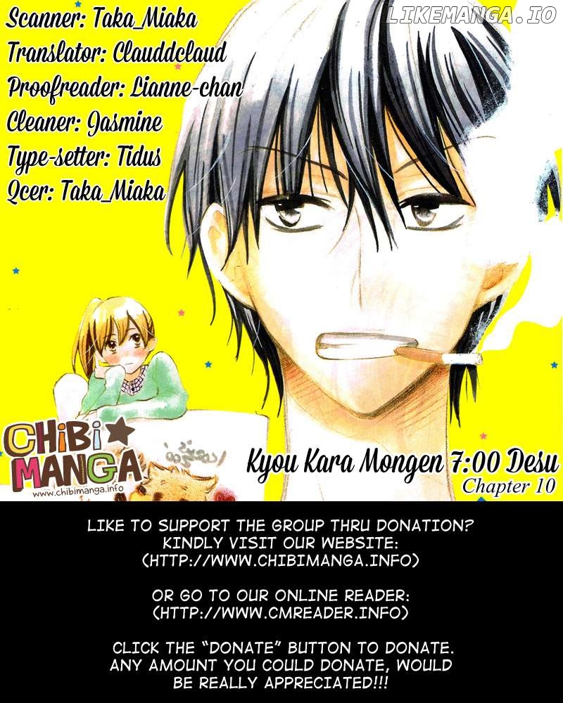 Kyou Kara Mongen 7:00 Desu chapter 10 - page 1