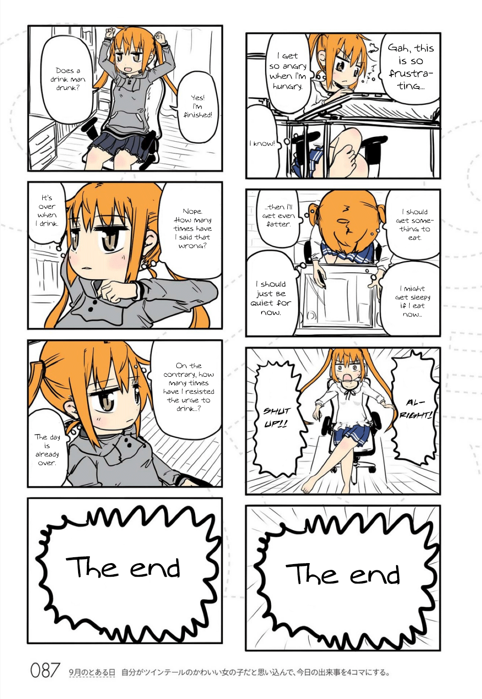 Jibun ga Twintail no Kawaii Onnanoko da to Omoikonde, Kyou no Dekigoto wo 4koma ni Suru chapter 8 - page 5