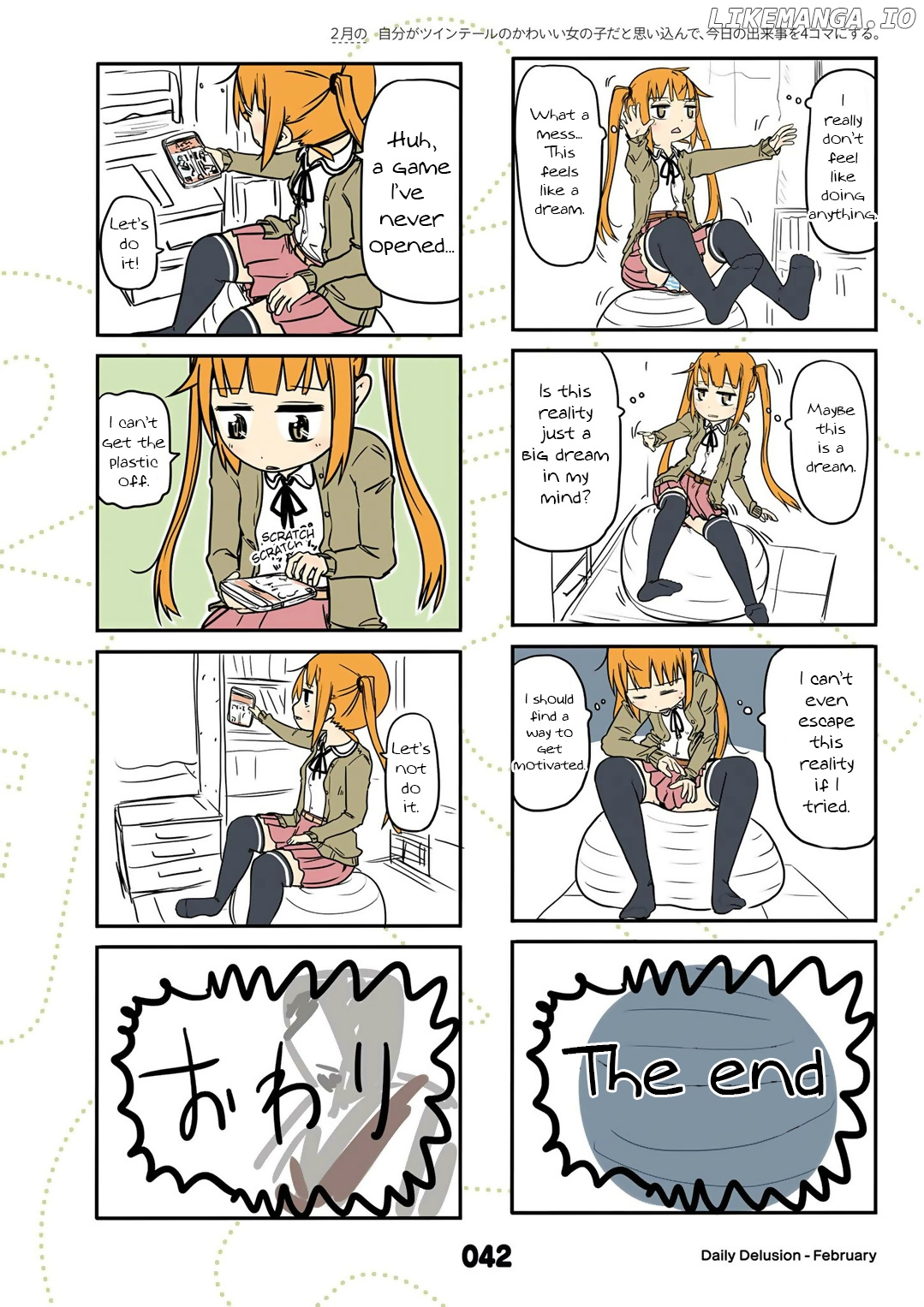 Jibun ga Twintail no Kawaii Onnanoko da to Omoikonde, Kyou no Dekigoto wo 4koma ni Suru chapter 14 - page 2