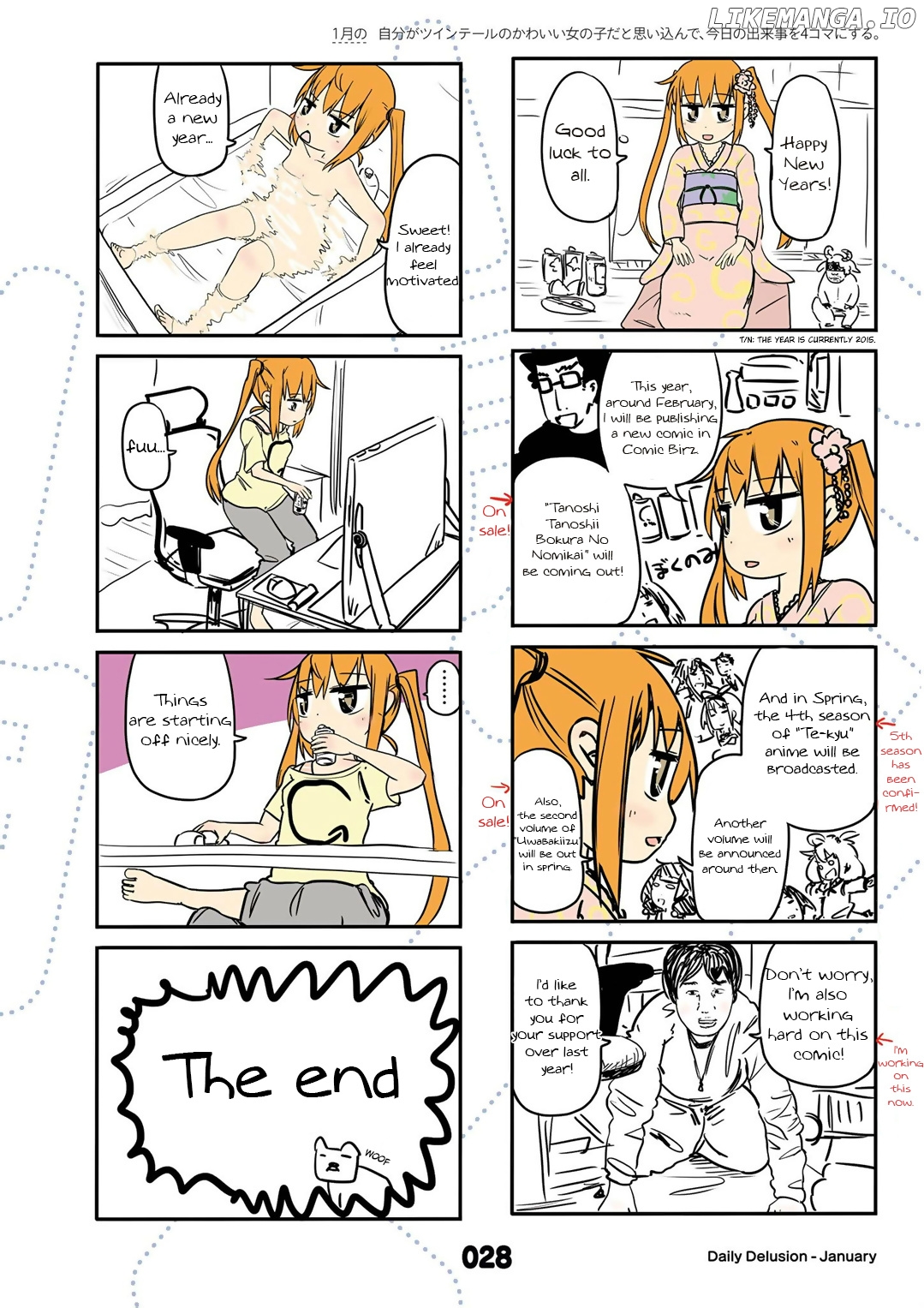 Jibun ga Twintail no Kawaii Onnanoko da to Omoikonde, Kyou no Dekigoto wo 4koma ni Suru chapter 13 - page 2