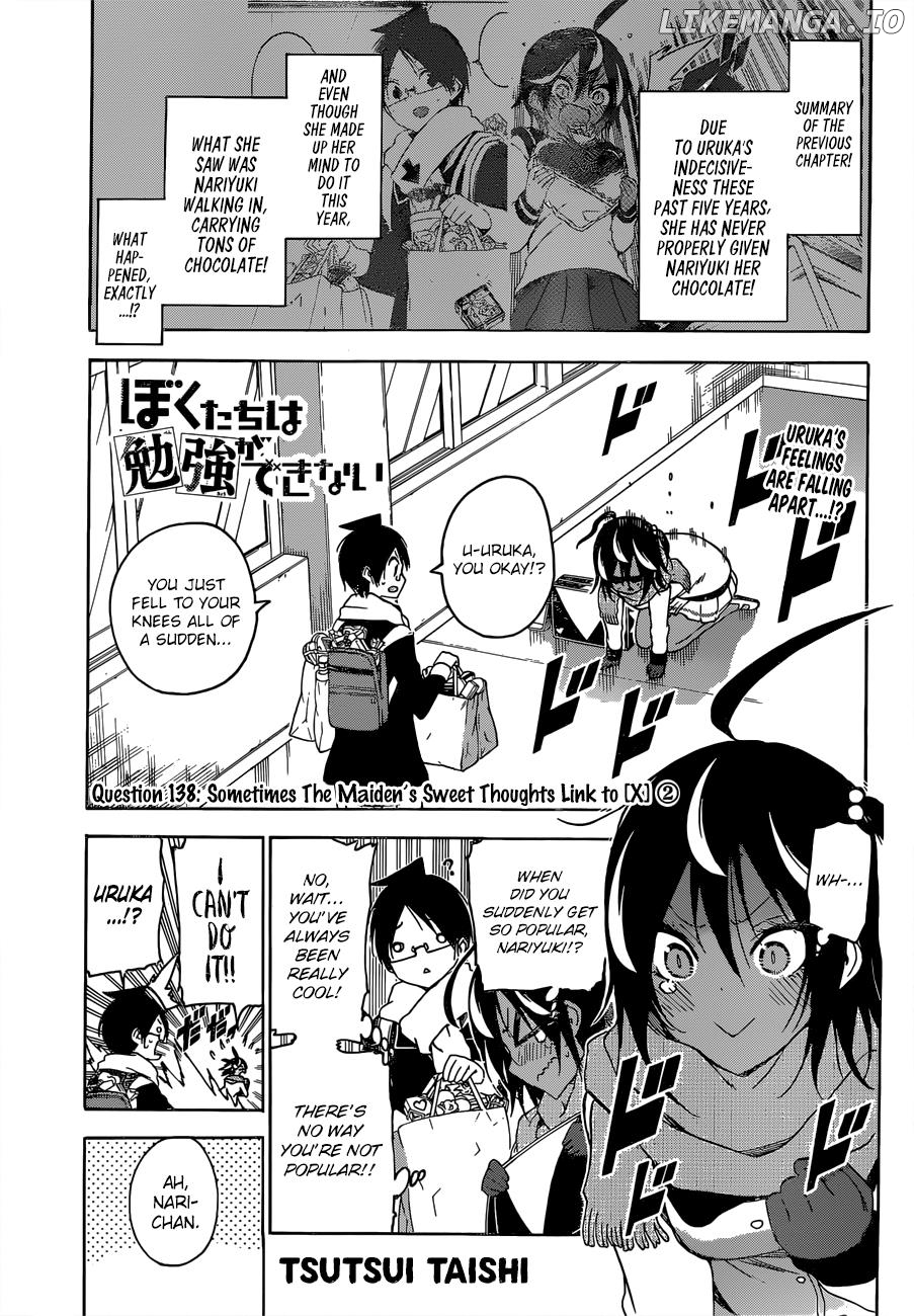 Bokutachi wa Benkyou ga Dekinai Chapter 138 - page 1