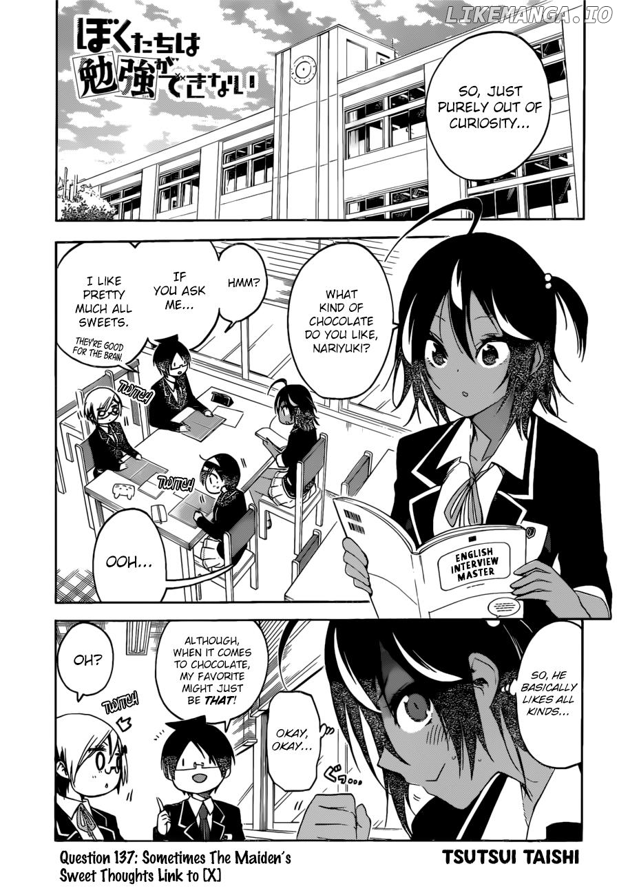 Bokutachi wa Benkyou ga Dekinai Chapter 137 - page 1