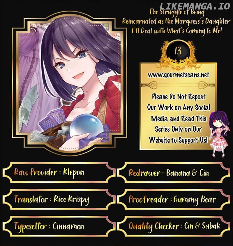 The Struggles of a Reincarnated Marquess's Daughter--- I'll Be Taken Down in Style! chapter 13 - page 1
