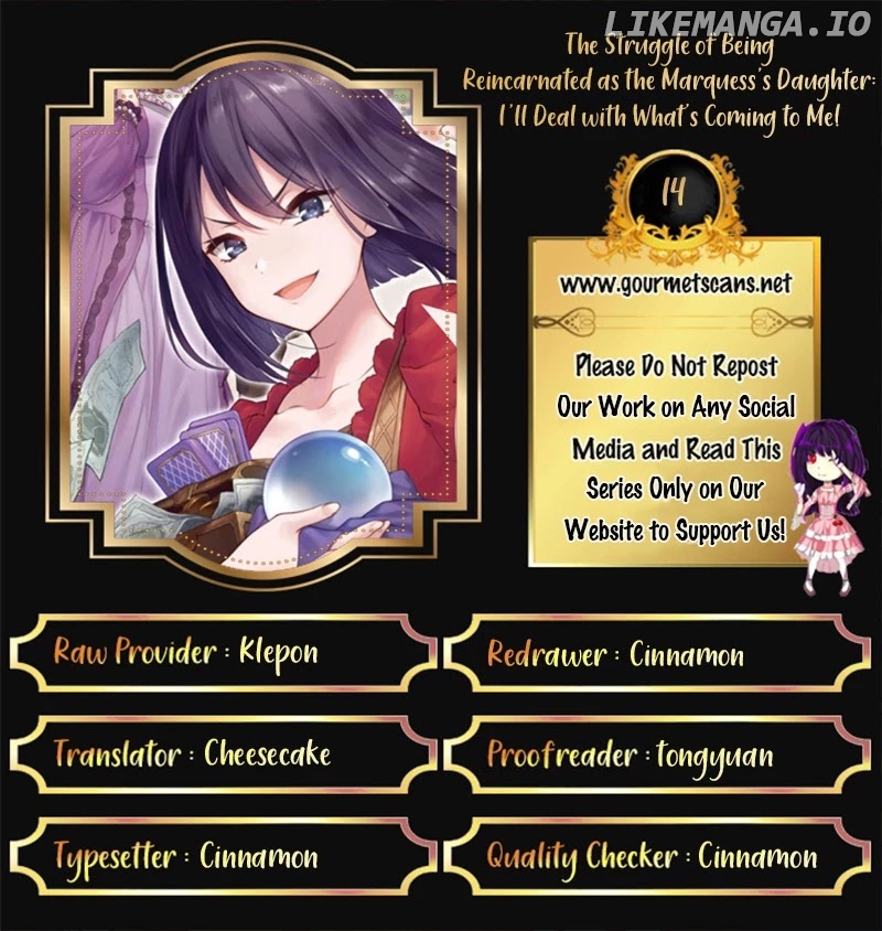 The Struggles of a Reincarnated Marquess's Daughter--- I'll Be Taken Down in Style! chapter 14 - page 1