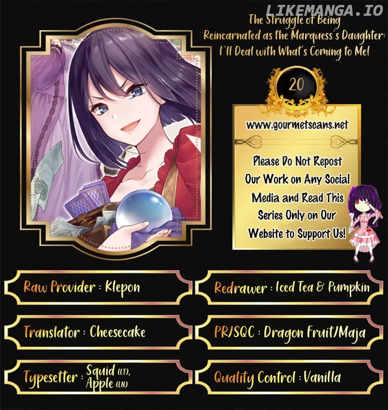 The Struggles of a Reincarnated Marquess's Daughter--- I'll Be Taken Down in Style! chapter 20 - page 1