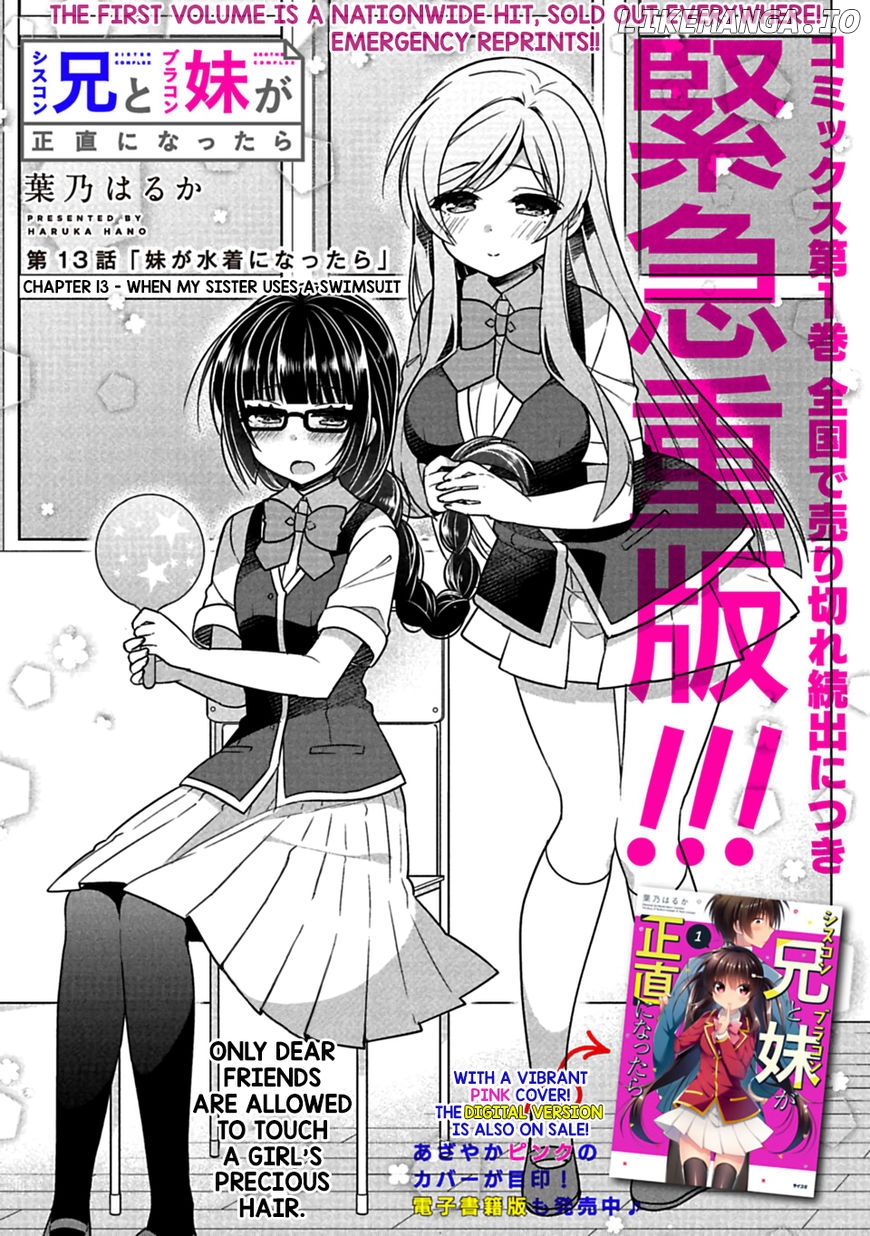 Siscon Ani to Brocon Imouto ga Shoujiki ni Nattara chapter 13 - page 2