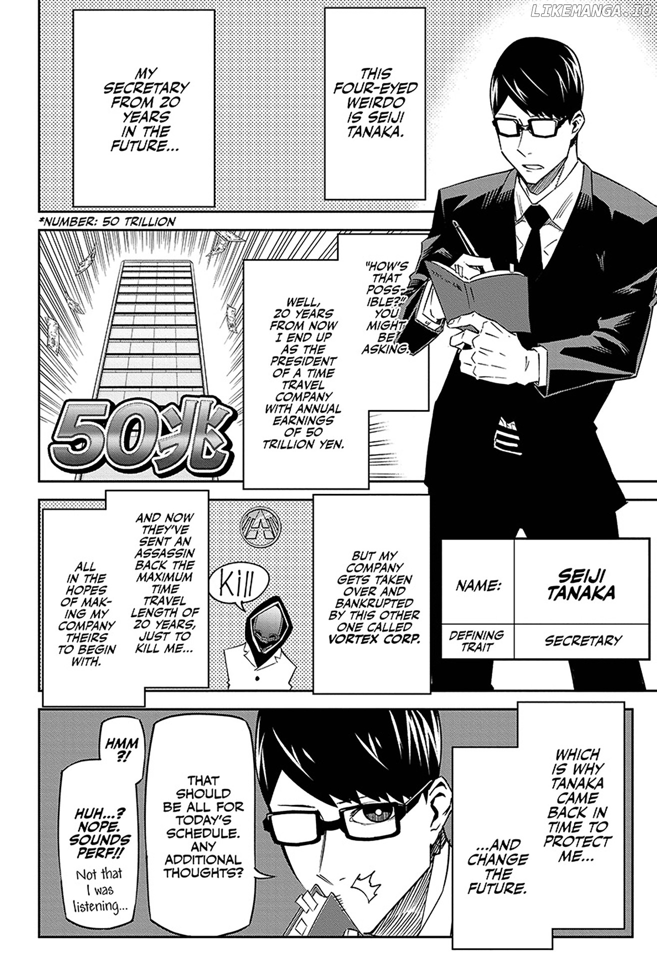 Sougou Jikan Jigyou Kaisha Daihyou Torijimariyaku Kaichou Senzoku Hisho Tanaka Seiji chapter 2 - page 5