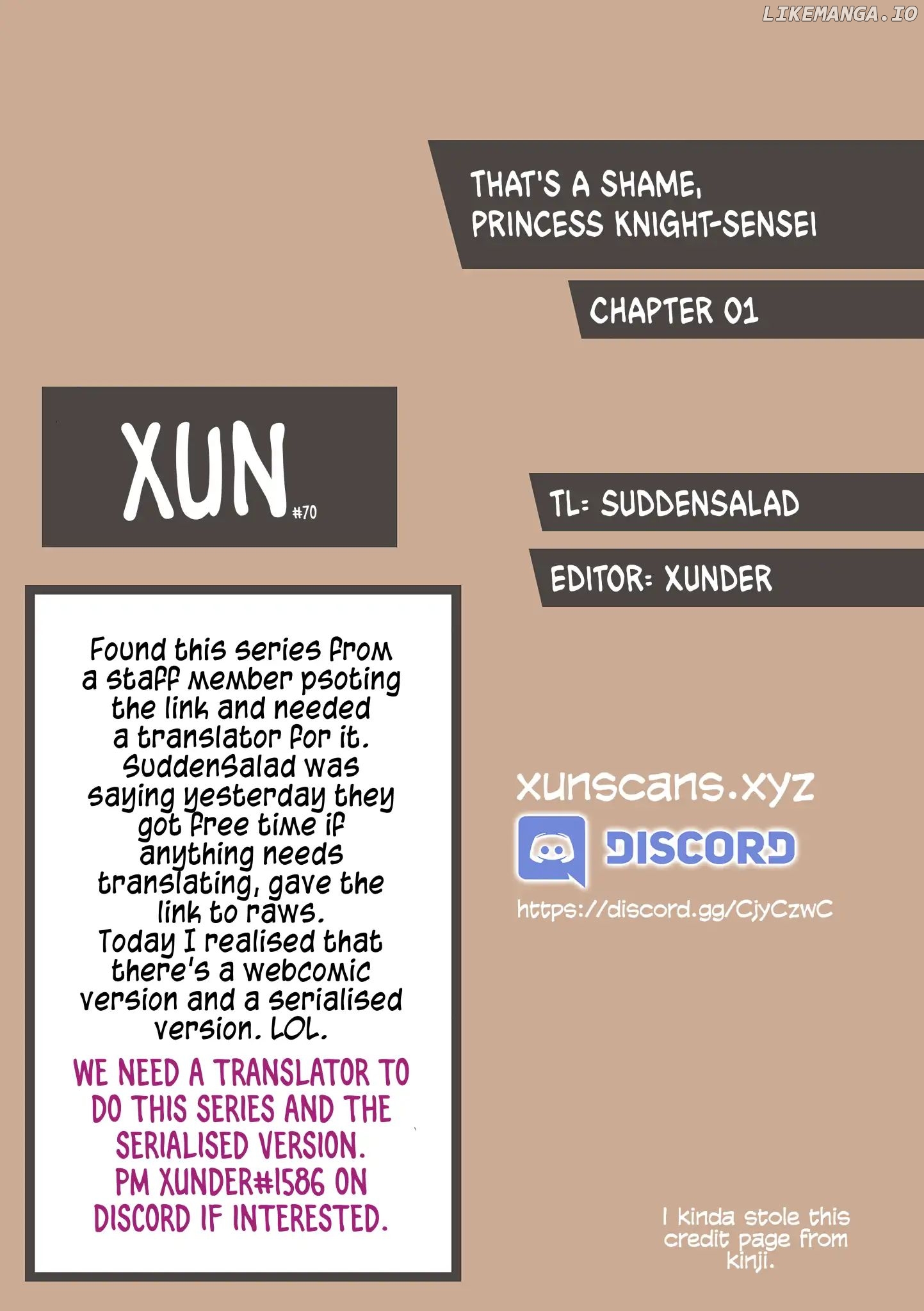 I'm Sorry. Princess Knight Teacher (Webcomic) chapter 1 - page 5