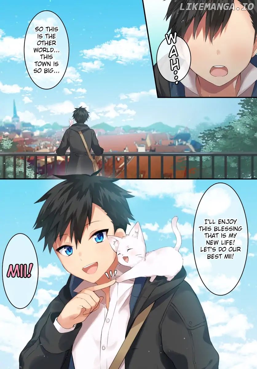 Kami neko Mii-chan to neko youhin shoukanshi no isekai funtouki chapter 1 - page 1