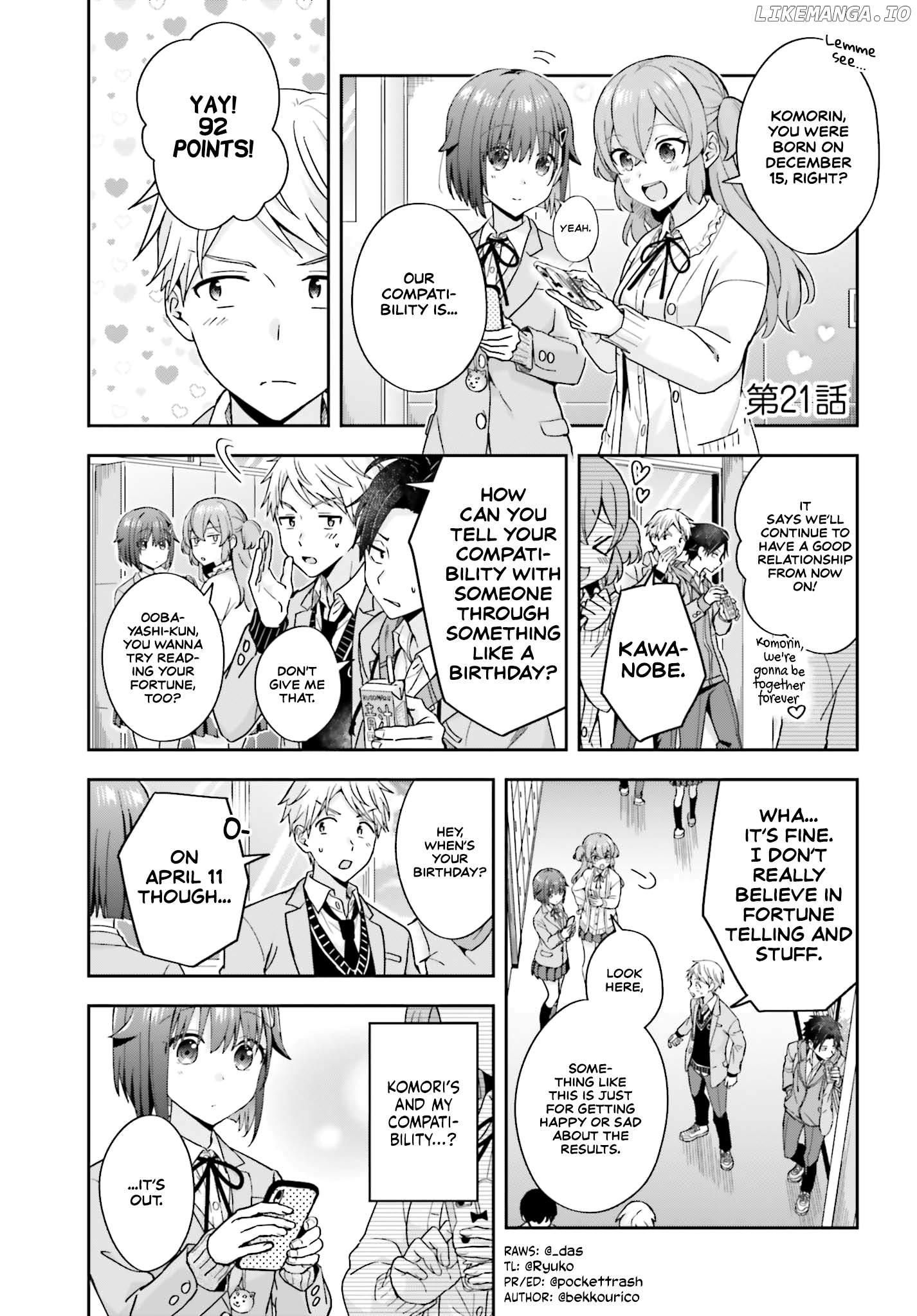 The Quiet Komori-San And The Loud Oobayashi-Kun chapter 21 - page 1