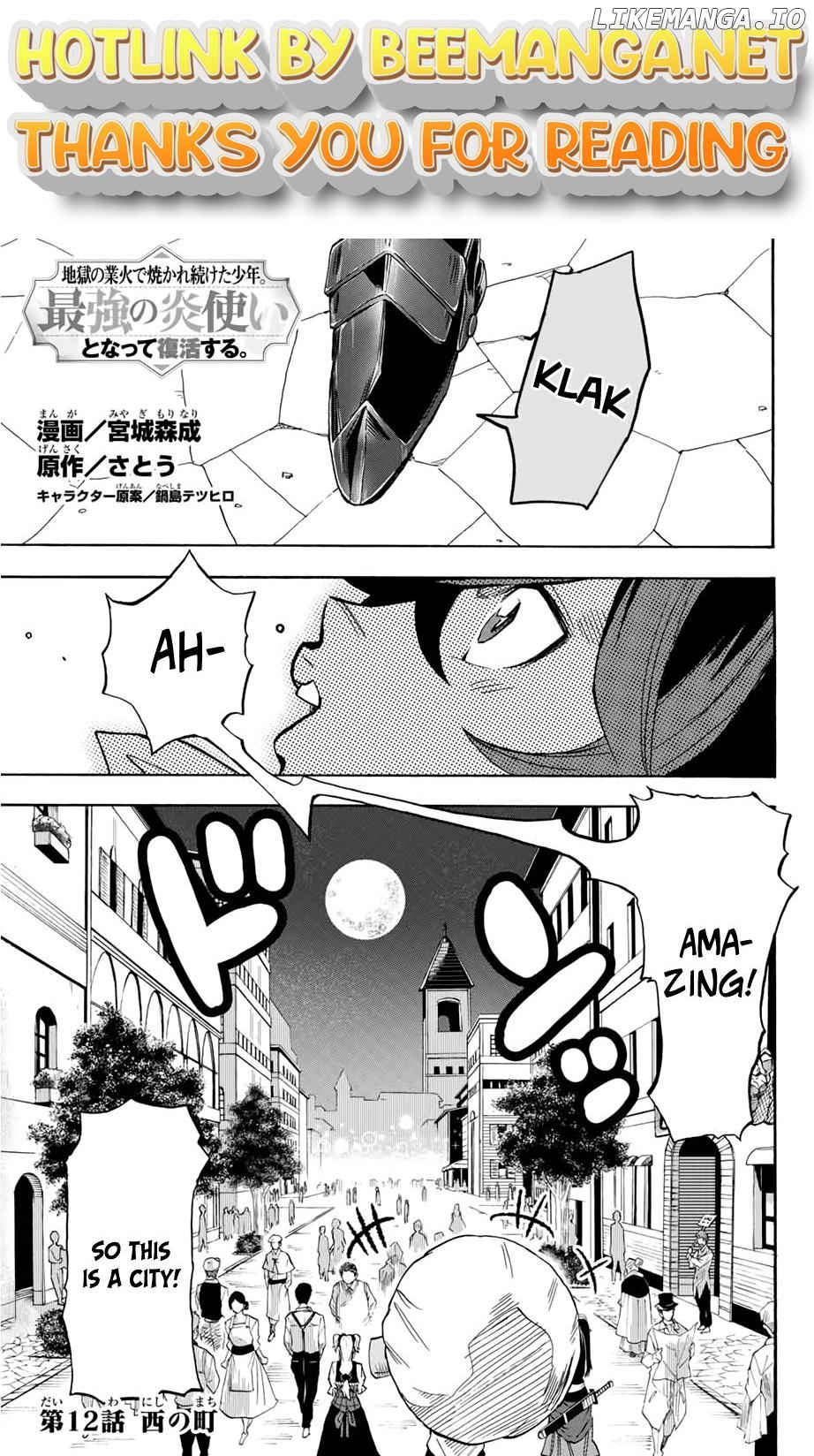 Jigoku no Gouka de Yaka re Tsuzuketa Shounen. Saikyou no Honou Tsukai to Natte Fukkatsu Suru. Chapter 12 - page 1
