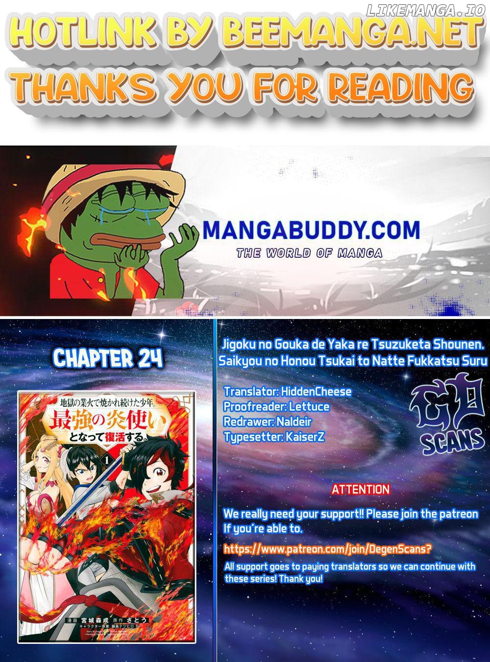 Jigoku no Gouka de Yaka re Tsuzuketa Shounen. Saikyou no Honou Tsukai to Natte Fukkatsu Suru. Chapter 24 - page 1
