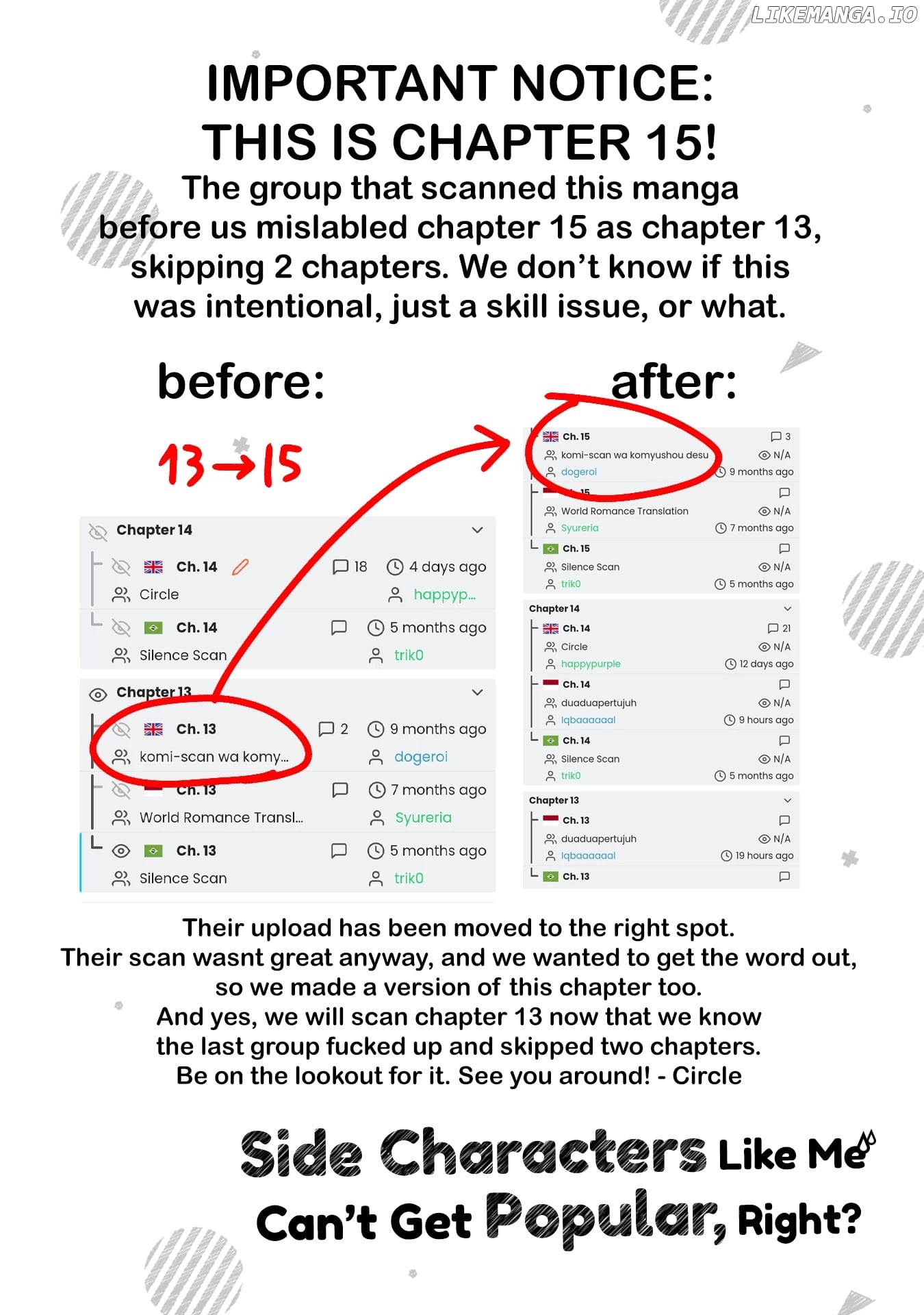 There's No Way A Side Character Like Me Could Be Popular, Right? chapter 15 - page 1