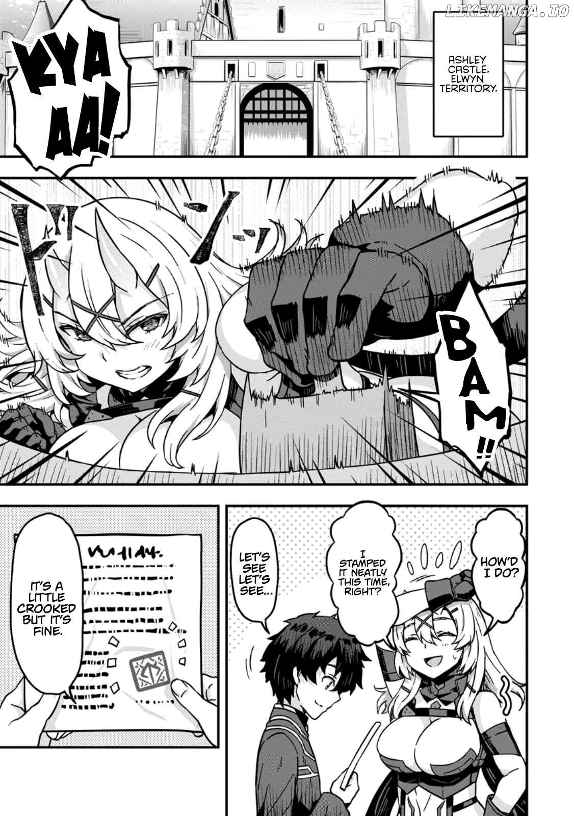 Isekai Saikyou no Yome desu ga, Yoru no Tatakai wa Ore no Hou ga Tsuyoi You desu ~Chiryaku o Ikashite Nariagaru Harem Senki~ Chapter 4 - page 1