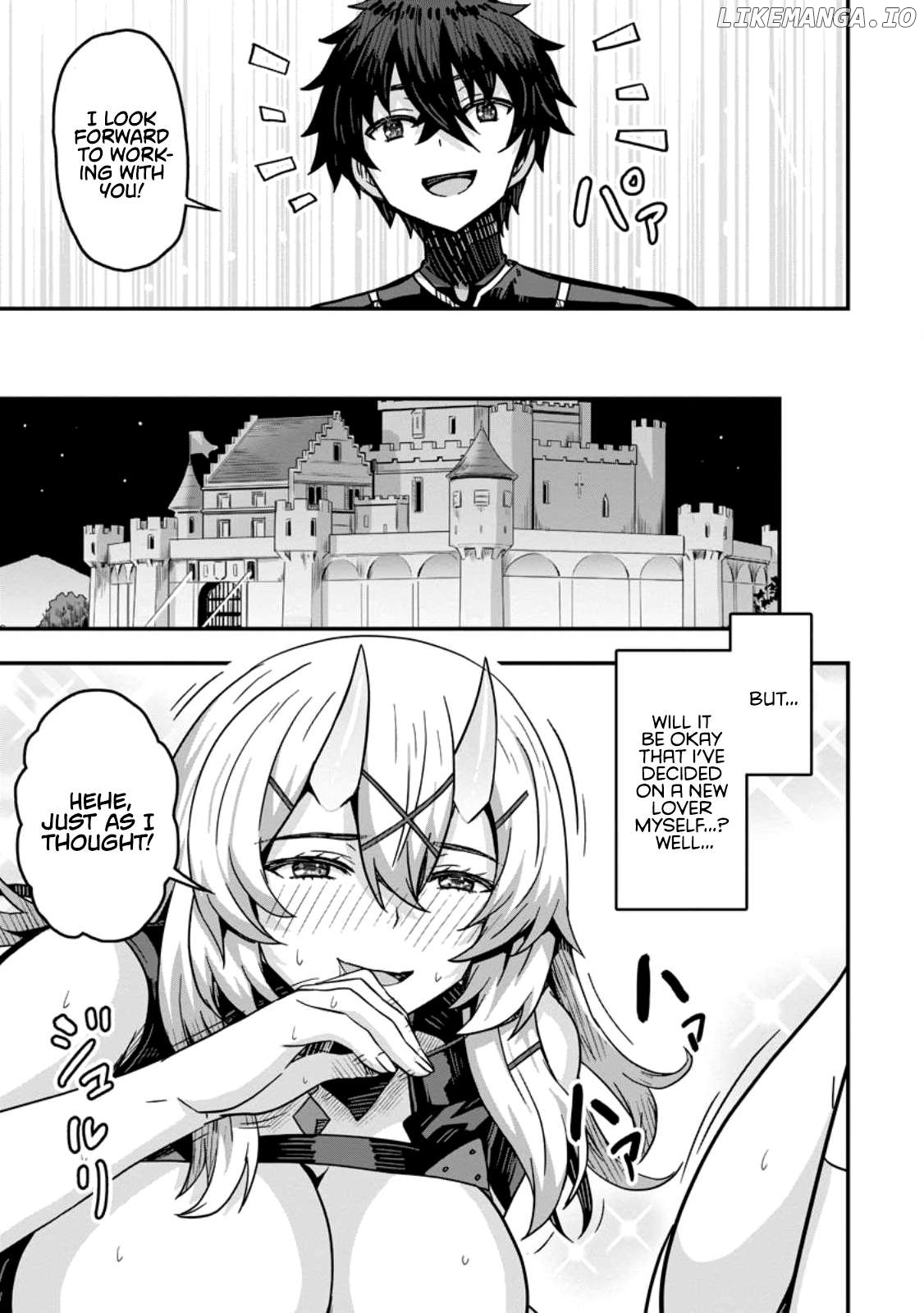 Isekai Saikyou no Yome desu ga, Yoru no Tatakai wa Ore no Hou ga Tsuyoi You desu ~Chiryaku o Ikashite Nariagaru Harem Senki~ Chapter 4 - page 21