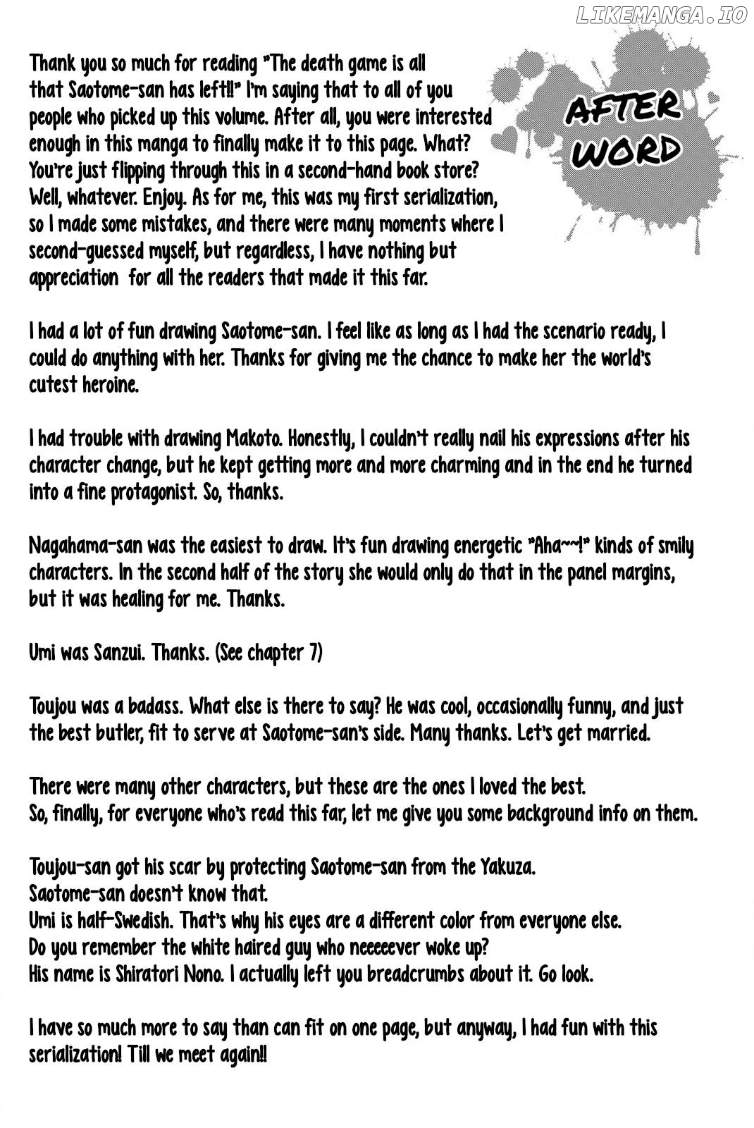 The death game is all that Saotome-san has left chapter 36.5 - page 5