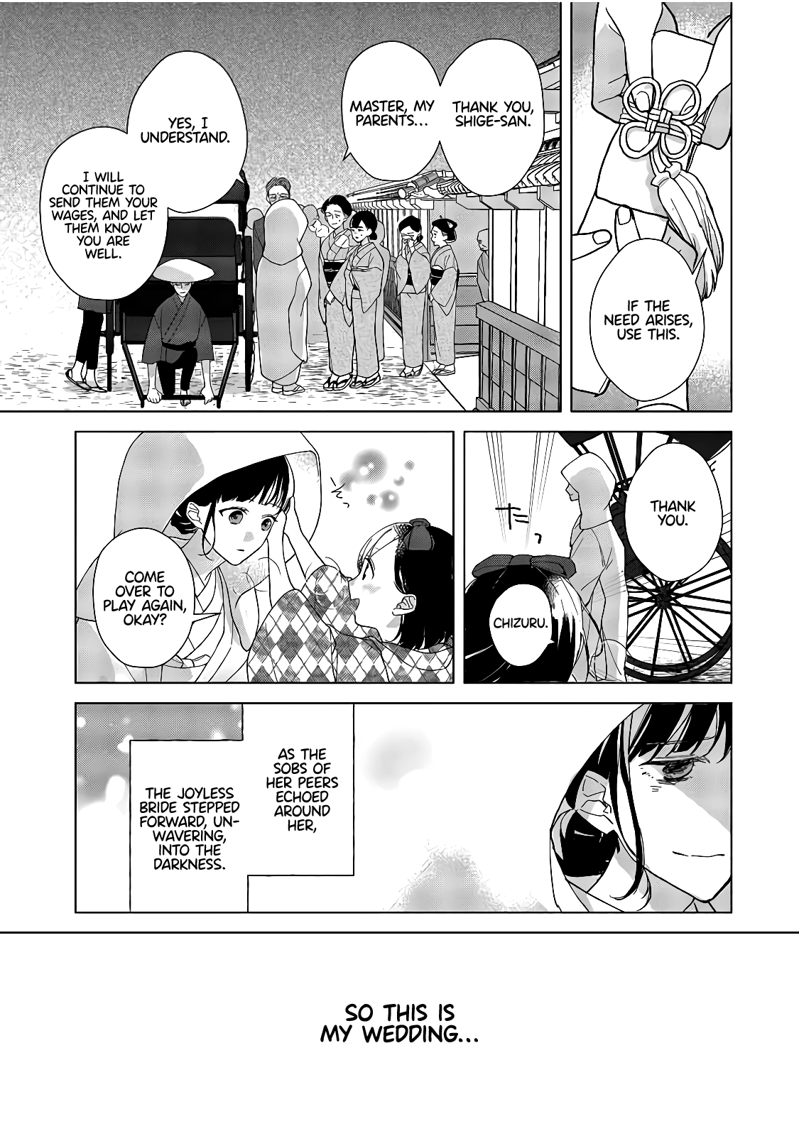 Shinigami no hatsukoi ~Botsuraku Kazoku no Reijou wa Ai wo Shiranai Shinigami ni Totsugu chapter 1 - page 46