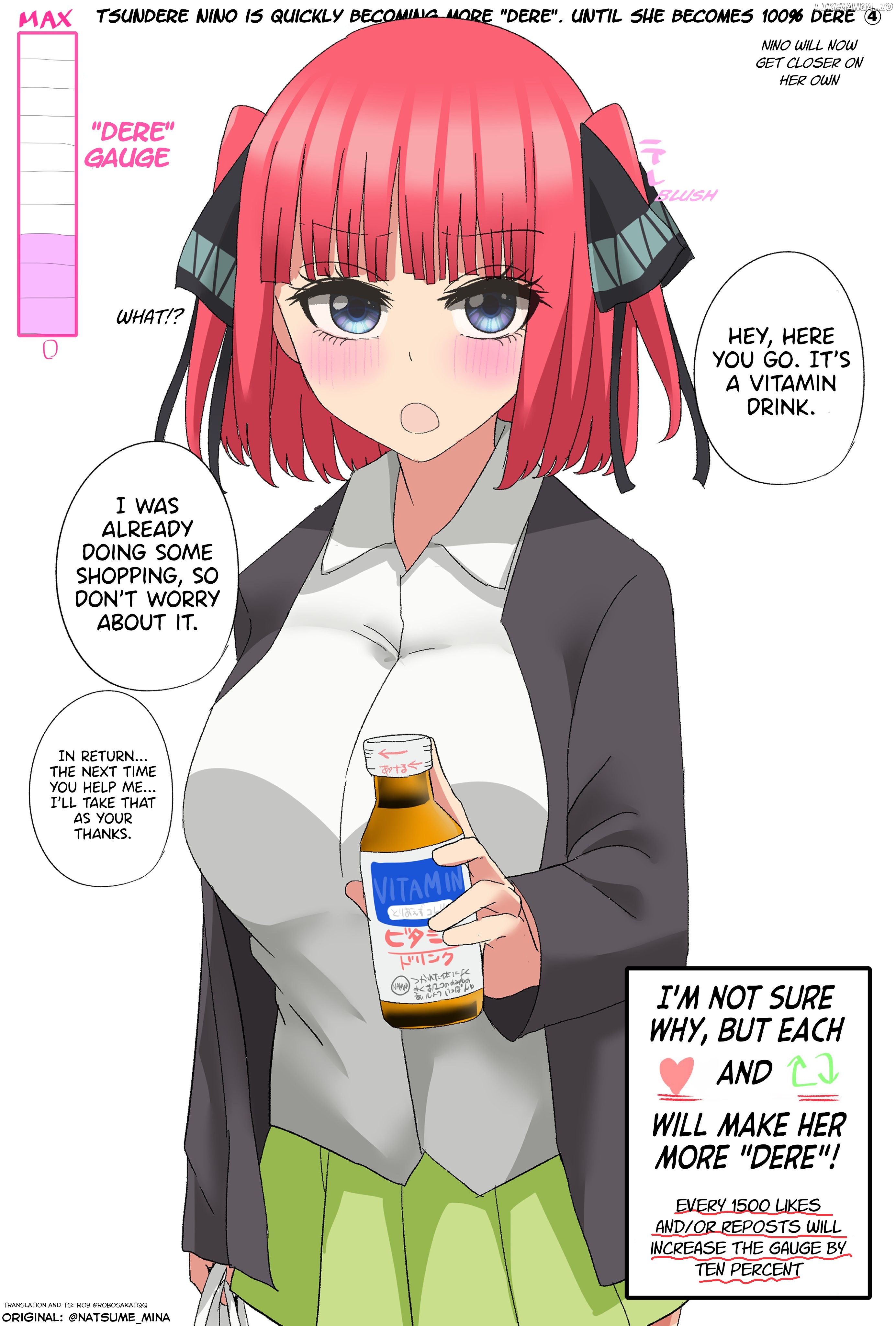 5Toubun No Hanayome - Tsundere Nino Rapidly Becomes More And More "dere" Through Likes And Reposts (Doujinshi) chapter 4 - page 1