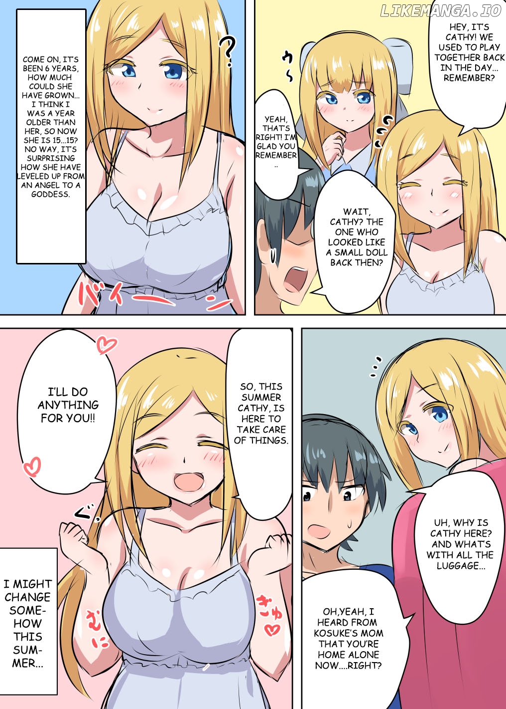 Kinpatsu no osananajimi ga seicho shite sunen-buri ni ai ni kita hanashi chapter 1 - page 4