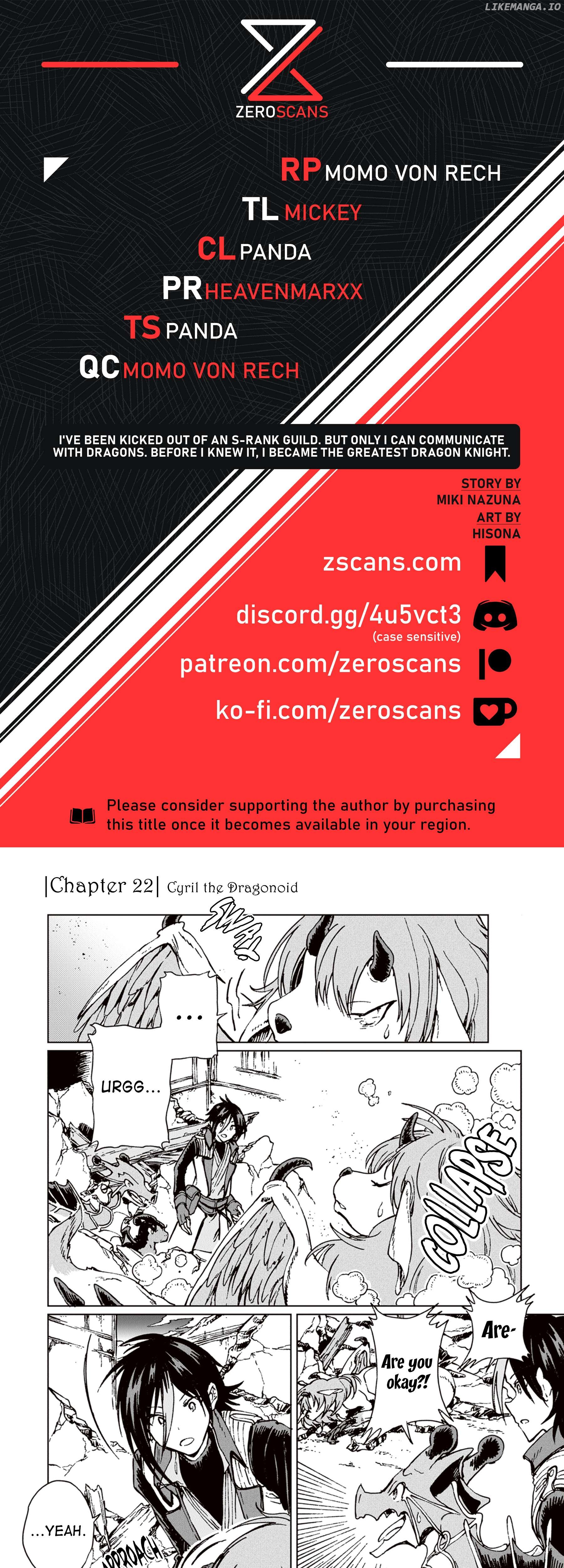 I've Been Kicked Out of an S-Rank Guild. But Only I Can Communicate With Dragons. Before I Knew It, I Became the Greatest Dragon Knight Chapter 22 - page 1
