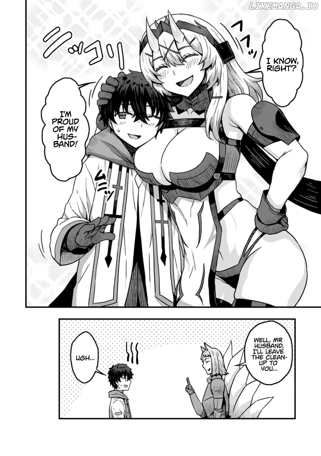 Isekai Saikyou no Yome desu ga, Yoru no Tatakai wa Ore no Hou ga Tsuyoi You desu ~Chiryaku o Ikashite Nariagaru Harem Senki~ Chapter 6 - page 30