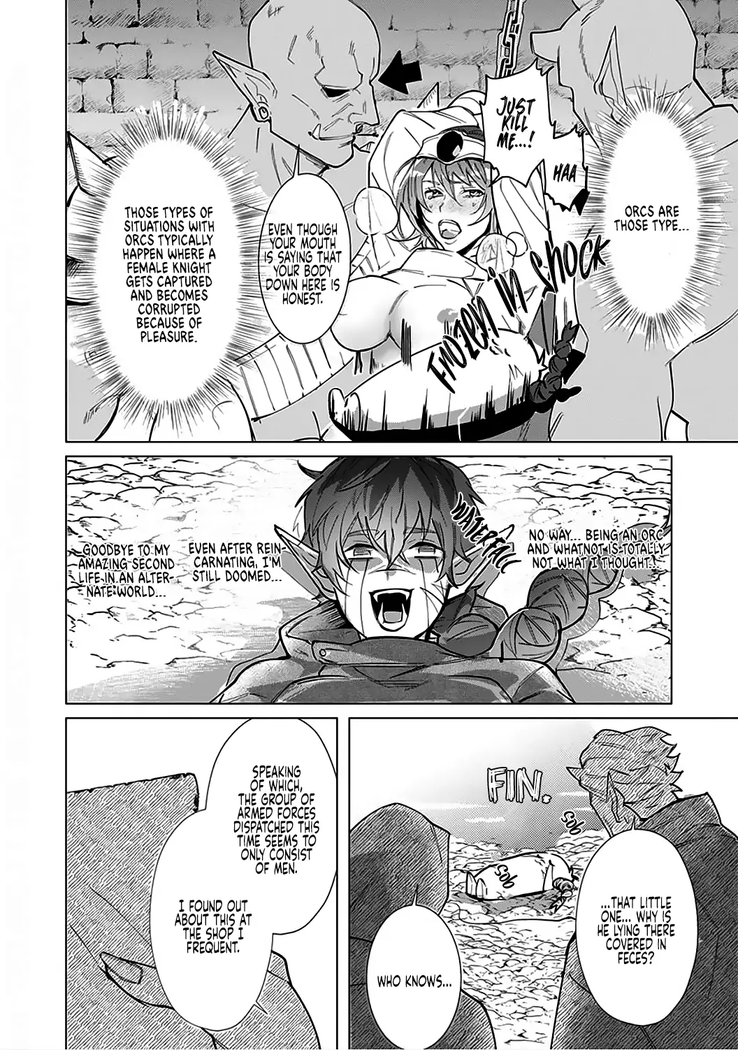 Hazure Shuzoku "Orc" ni Tensei shitara Saikyou Kishi-sama ni Torawaremashite Chapter 1 - page 10