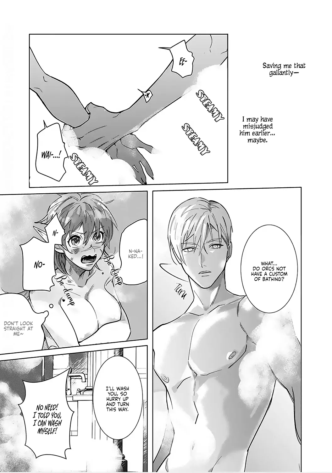 Hazure Shuzoku "Orc" ni Tensei shitara Saikyou Kishi-sama ni Torawaremashite Chapter 2 - page 17