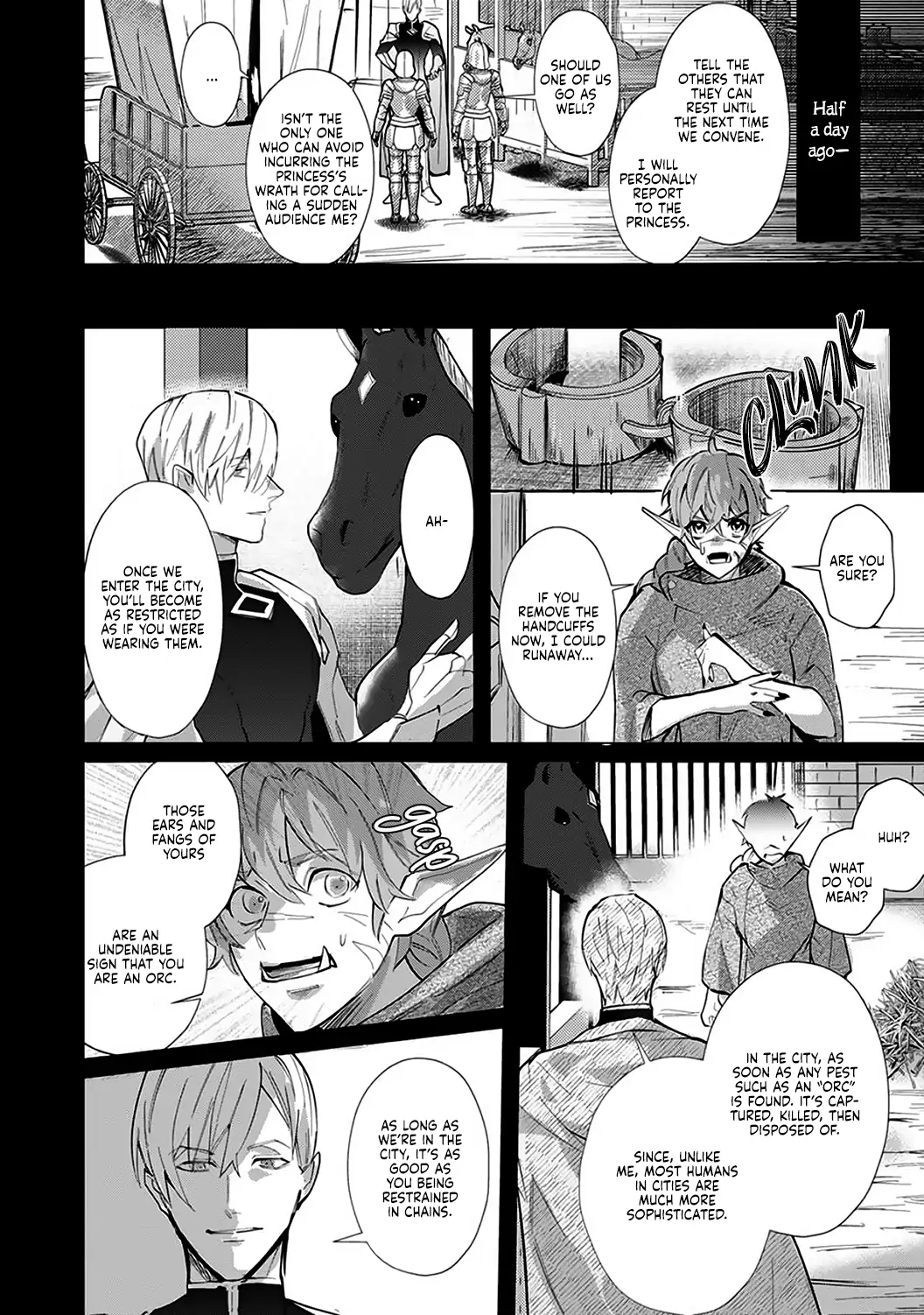 Hazure Shuzoku "Orc" ni Tensei shitara Saikyou Kishi-sama ni Torawaremashite Chapter 2 - page 4