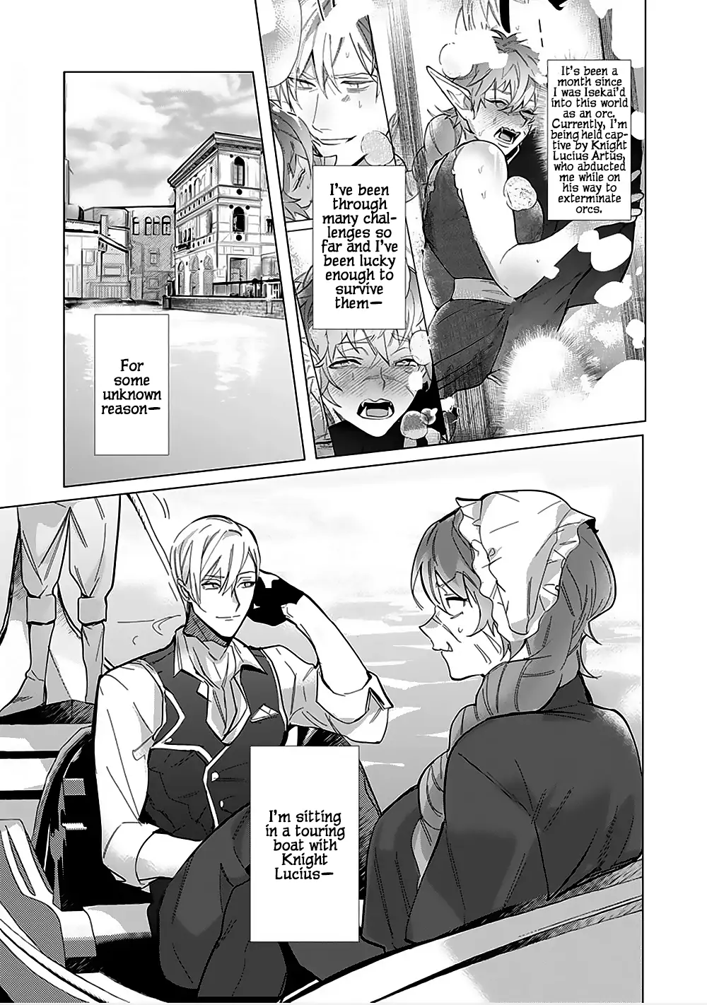 Hazure Shuzoku "Orc" ni Tensei shitara Saikyou Kishi-sama ni Torawaremashite Chapter 4 - page 3