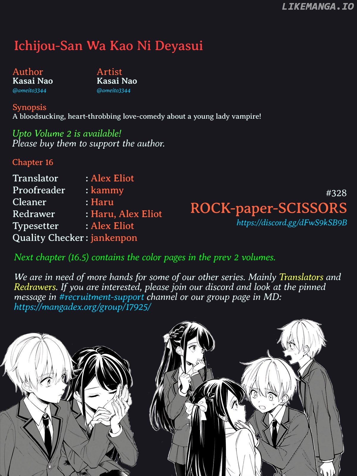 Ichijou-San Wa Kao Ni Deyasui chapter 16 - page 16