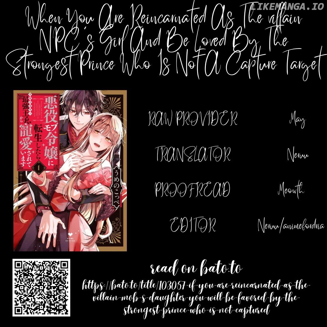 If You Are Reincarnated as the Villain Mob's Daughter, You Will Be Favored by the Strongest Prince Who Is Not Captured Chapter 7 - page 1