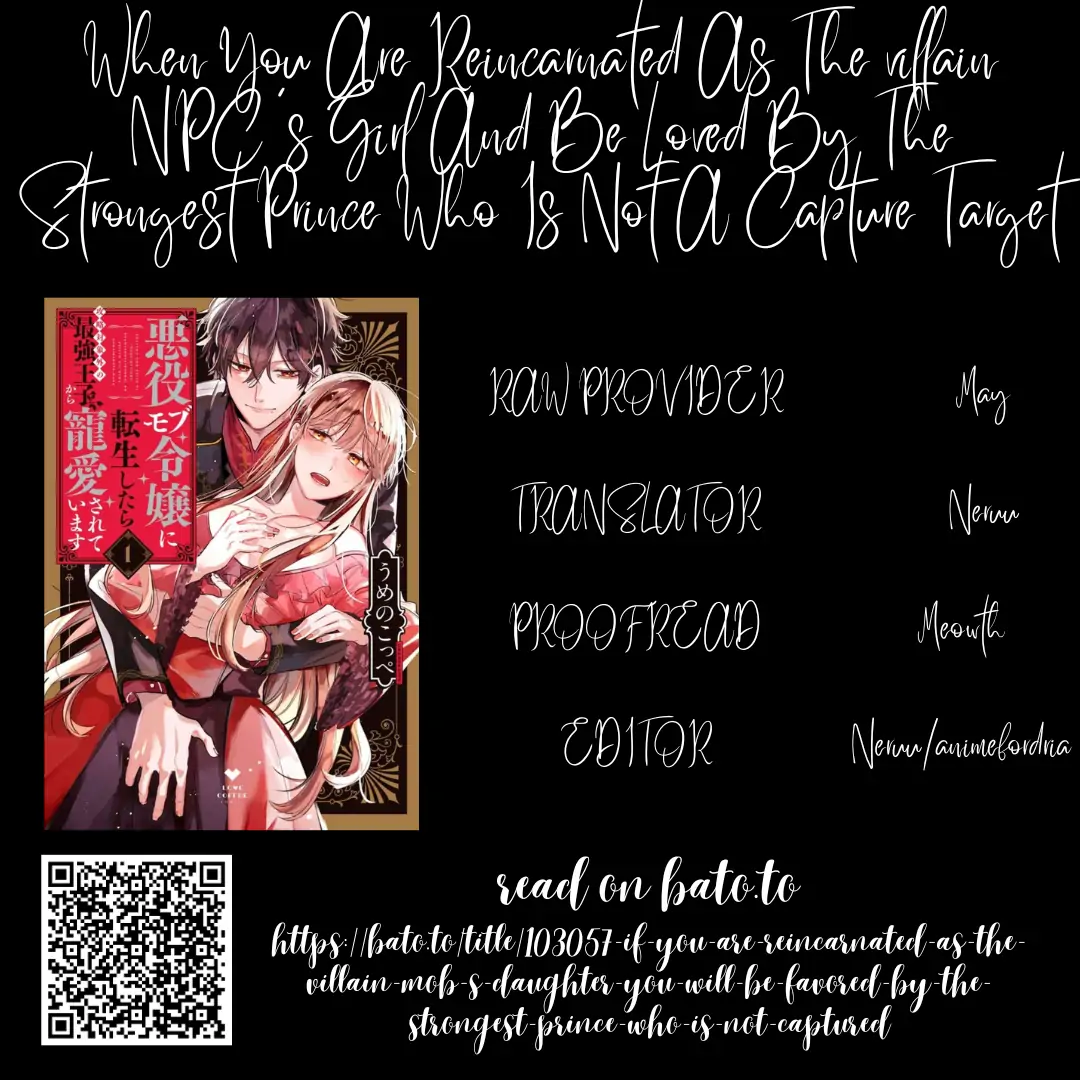 If You Are Reincarnated as the Villain Mob's Daughter, You Will Be Favored by the Strongest Prince Who Is Not Captured Chapter 8 - page 1