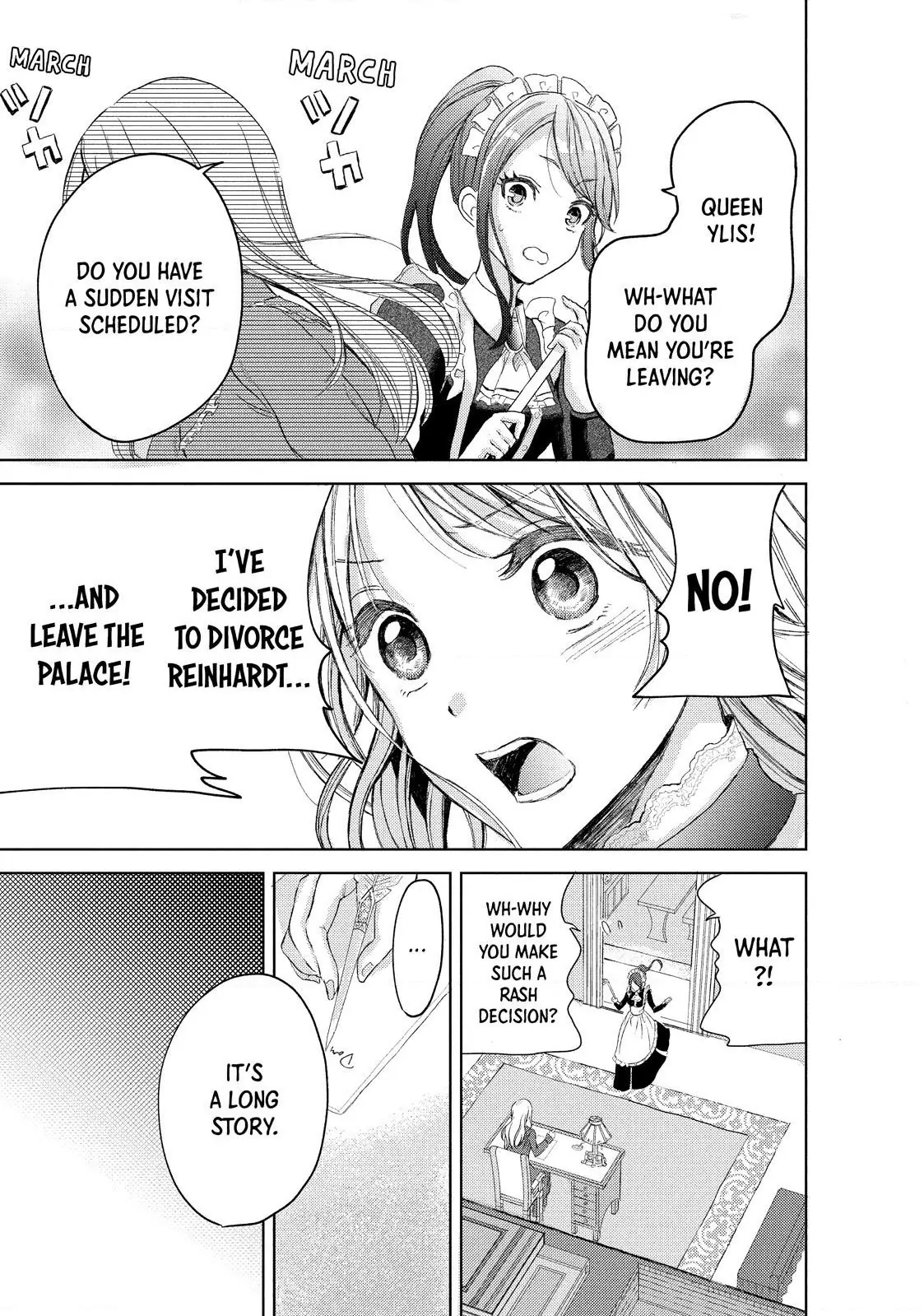 Ouhi-sama wa Rikon shitai - Isekai kara Seijo-sama ga Kita no de, Mou Oyaku Gomen desu wa ne? Chapter 4.1 - page 1