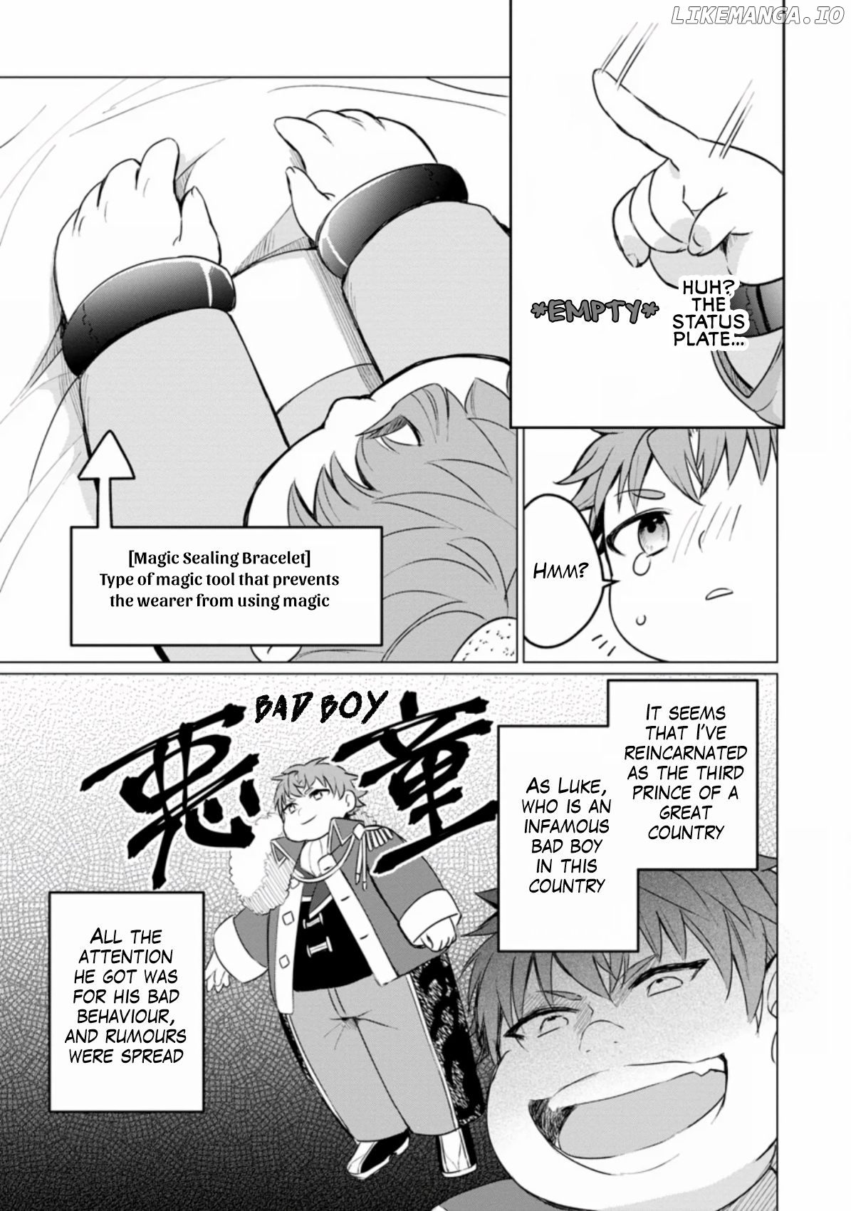 Tensei Saki ga Zannen Ouji Datta Ken: Ima wa Fukkin 1-kai mo Dekinai kedo Yasete Isekai Sukuimasu Chapter 1.3 - page 9