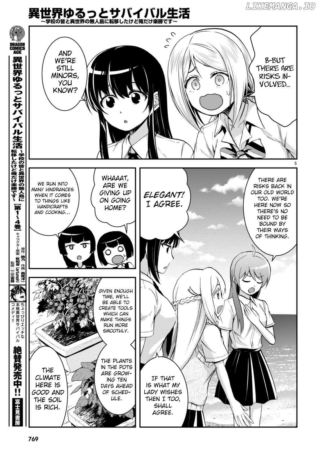 Isekai Yurutto Survival Seikatsu: Gakkou no Minna to Isekai no Mujintou ni Tenishitakedo Ore Dake Rakushou desu Chapter 26 - page 5