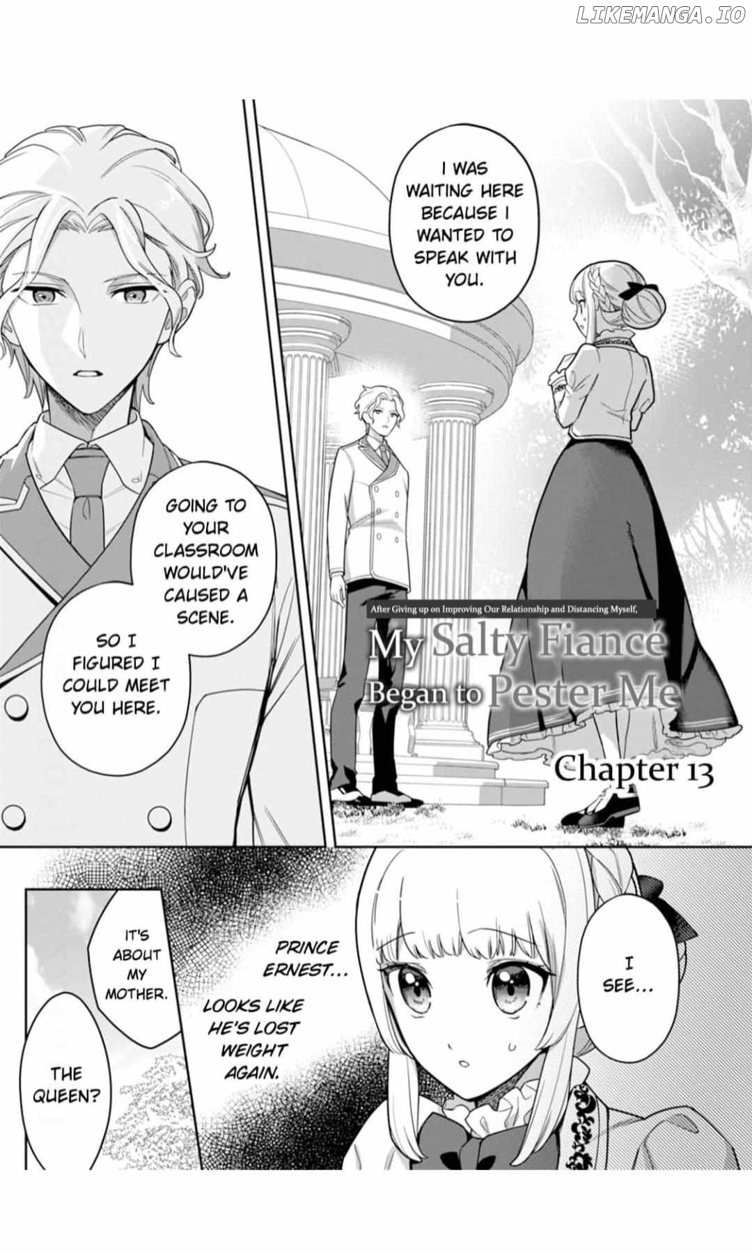 Kankei Kaizen wo Akiramete Kyori wo Oitara, Shiotaioudatta Konyakusha ga Karande Kuru you ni Narimashita Chapter 13 - page 1